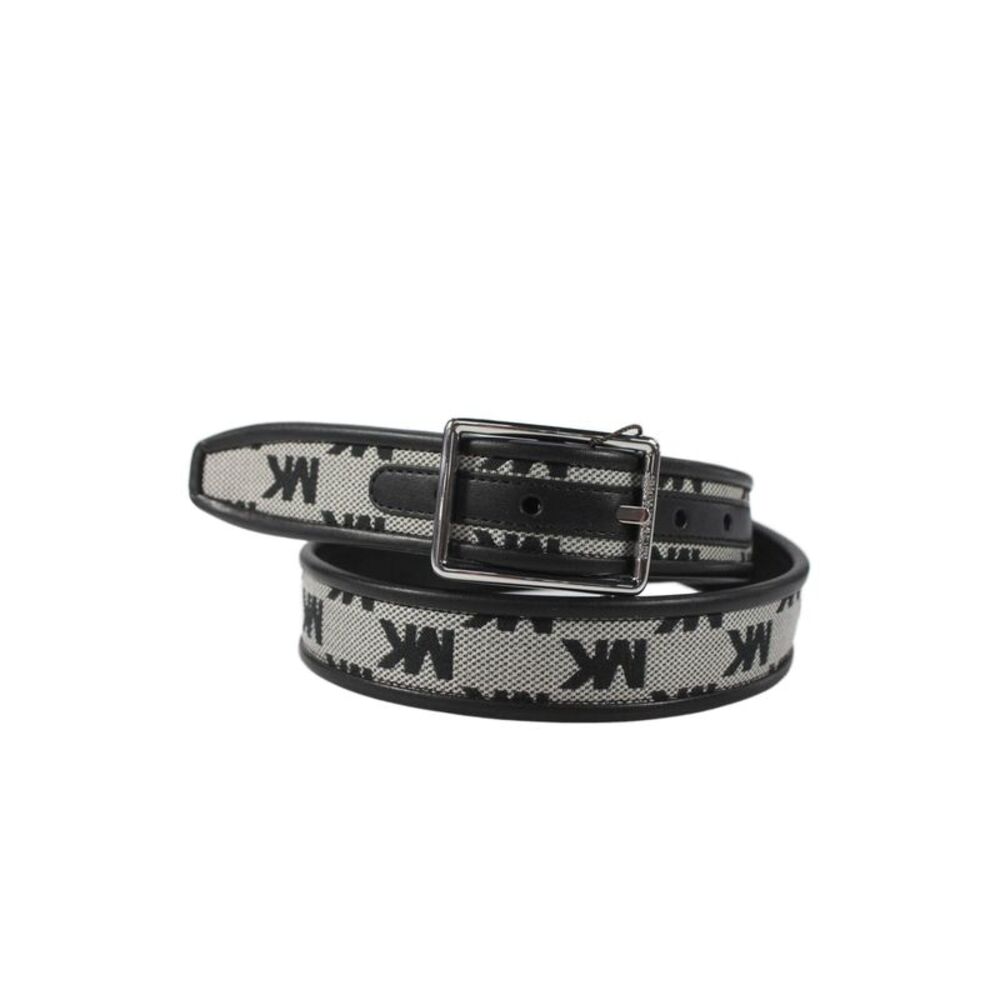 Michael Kors Mens Leather Monogram Reversible Belt Black Size 32